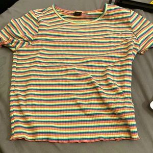 Wild Fable Rainbow Cropped T-shirt